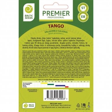 Lapkotiniai salierai „TANGO“, daržovių sėklos, BALTIC SEEDS, 100 sėklų 1