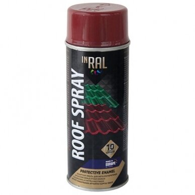 Dažai aerozoliniai stogo dangai INRAL ROOF SPRAY, rudai raudoni , 400 ml