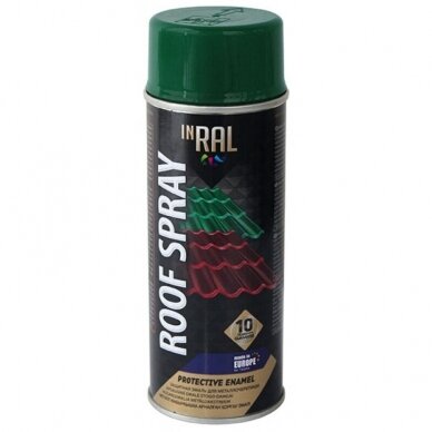 Dažai aerozolINIAI stogo dangai INRAL ROOF SPRAY, samaniniai, 400 ml