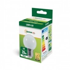 LED lemputė, BULB 1W E27, balta, SPECTRUM LED