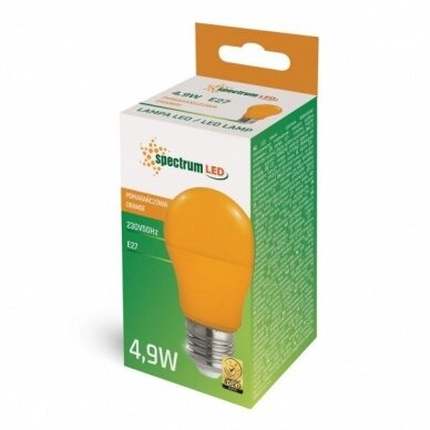 LED lemputė, 4.9W E27 GLS, oranžinė, SPECTRUM LED 1