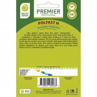 Pomidorai „POLFAST H“, daržovių sėklos, BALTIC SEEDS, 35 sėklos 1