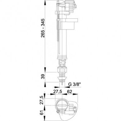 Vandens pripildymo mechanizmas 3/8 1